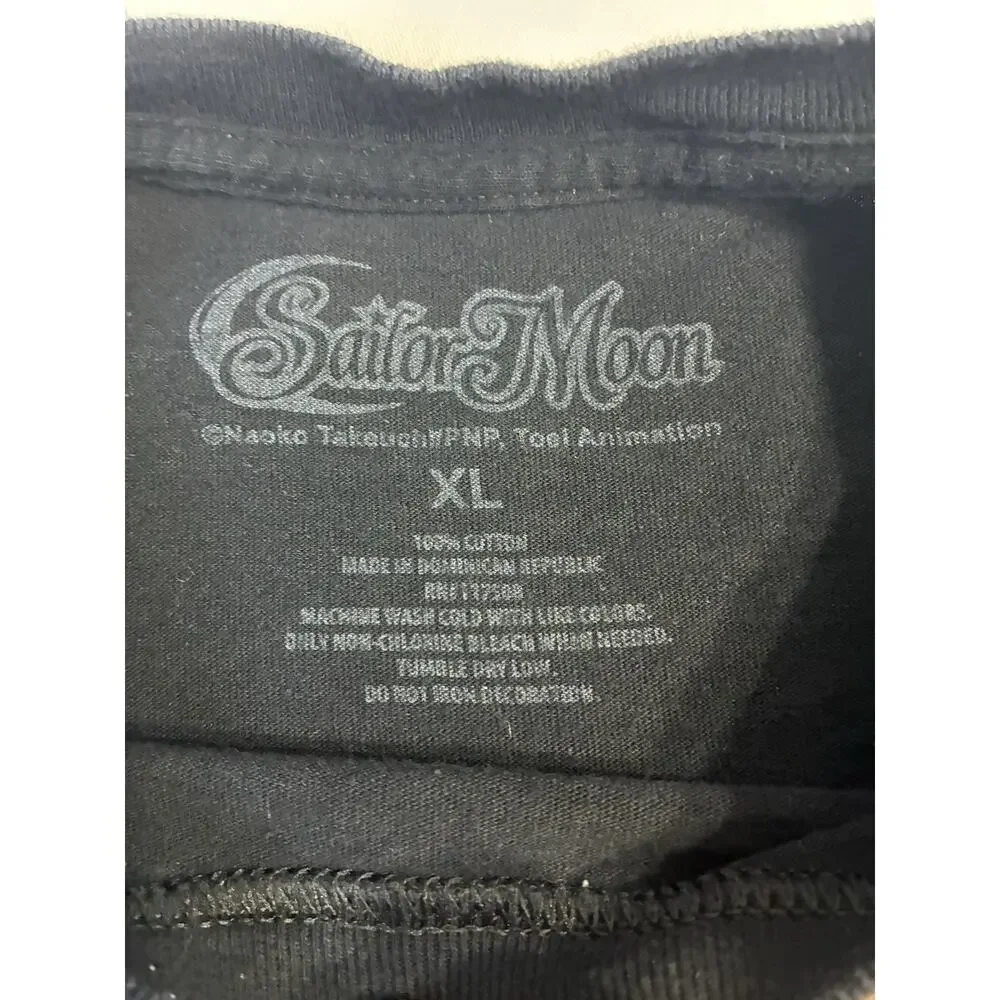 Vintage Style Sailor Moon Anime Graphic Tee Black Moon Silhouette Men's XL